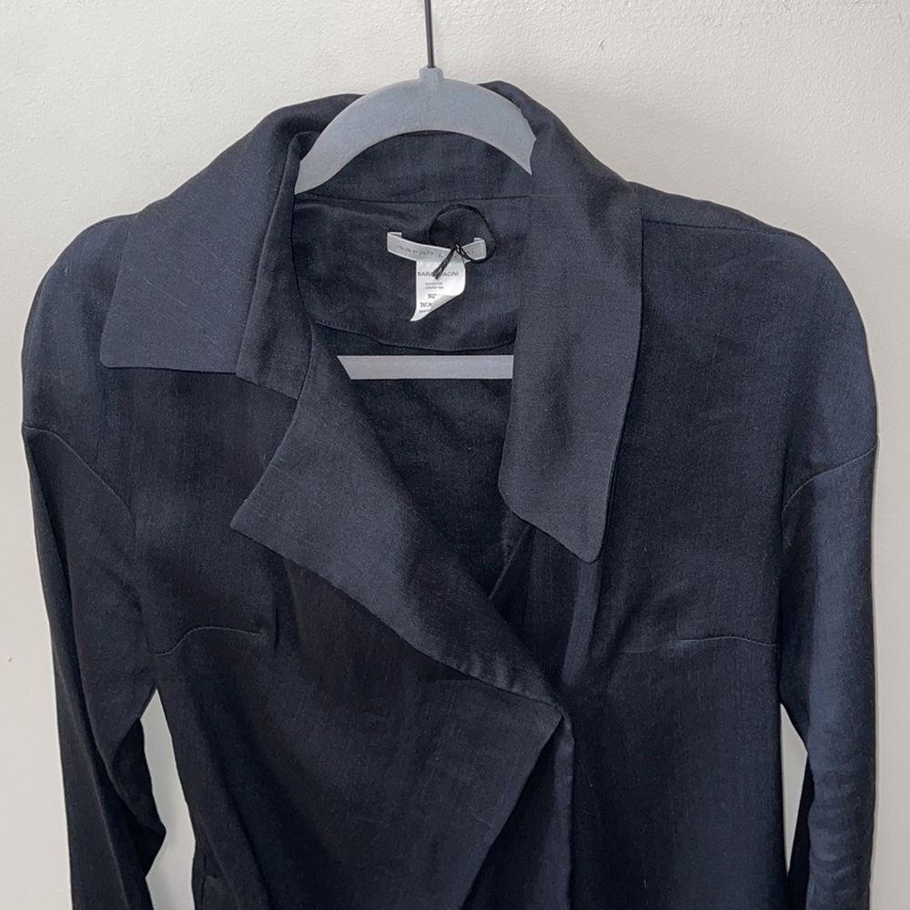 SARAH PACINI LONG SLEEVE TOP/ JACKET SIZE SMALL WITH POCKETS ONE BUTTON CLOSURE - Picture 8 of 10